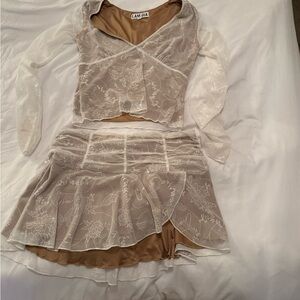 I.AM.GIA White Floral Skirt